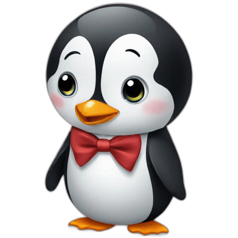 Penguin with tie emoji