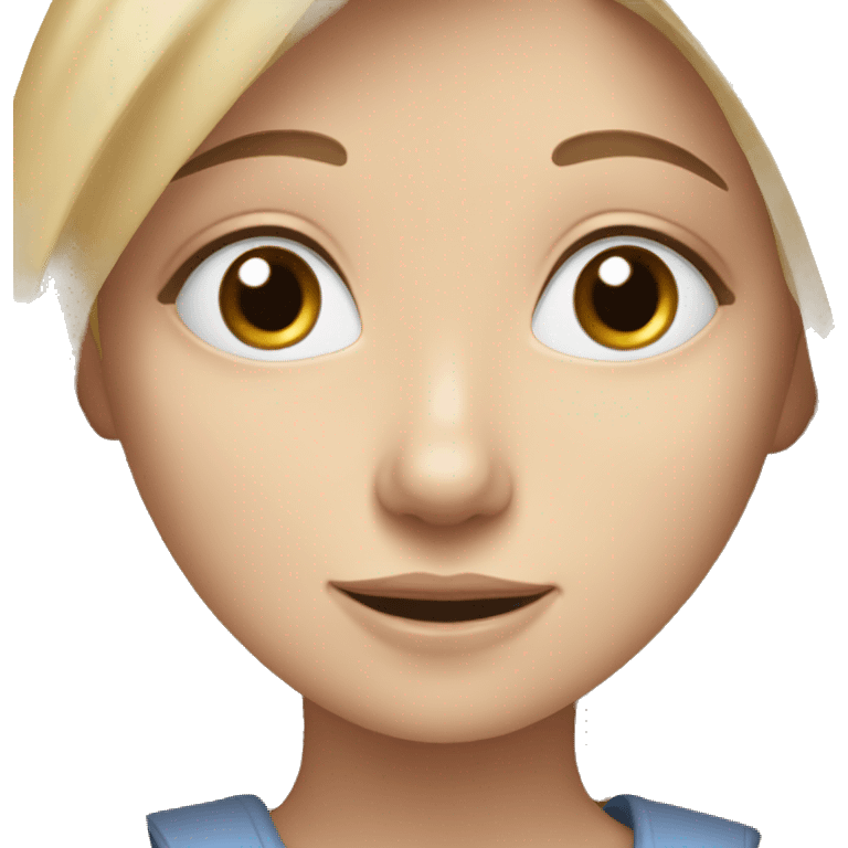 Blonde girl blue eyes and Two rabbits: one grey and one brown. emoji