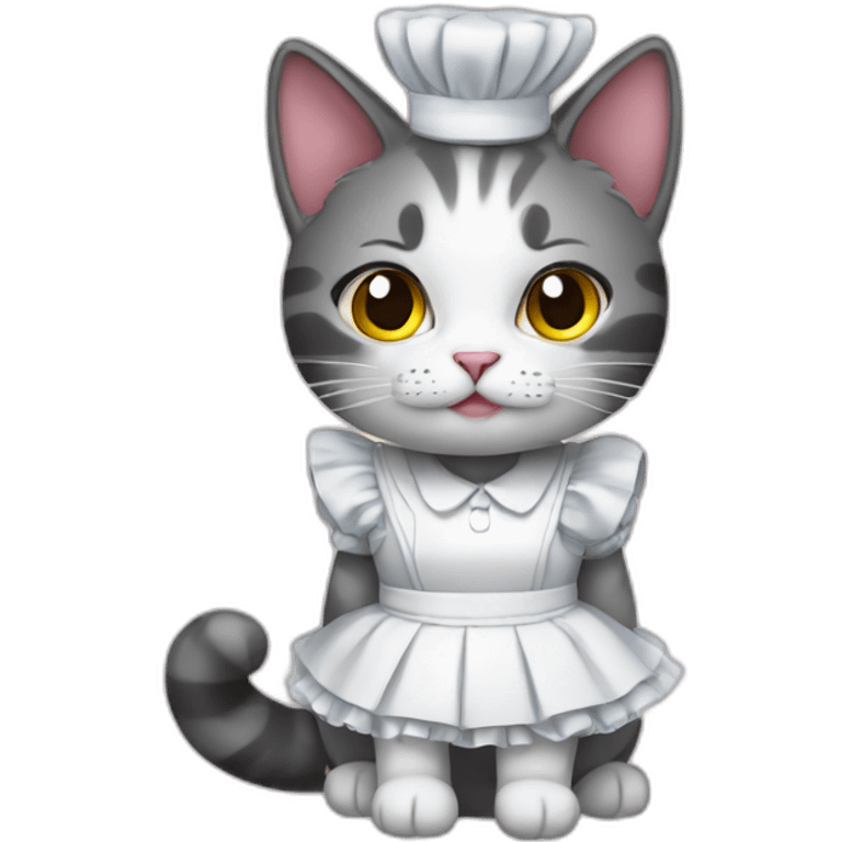 Cat in a maid dress emoji