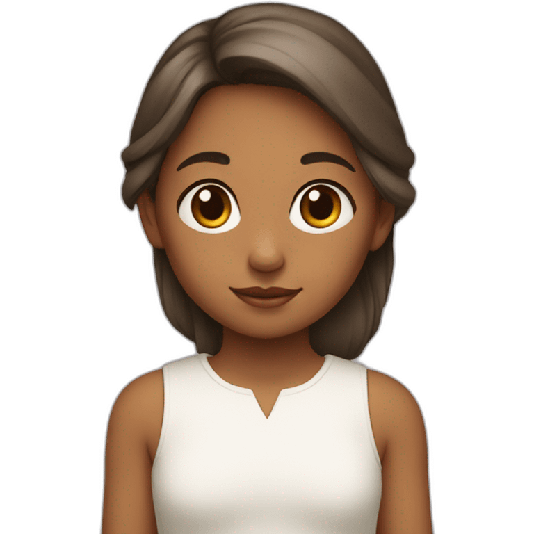 una niña con un conejo blanco emoji