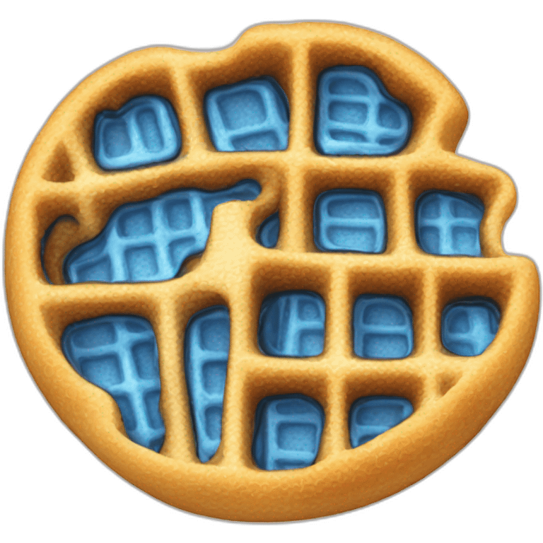 blue waffle food emoji