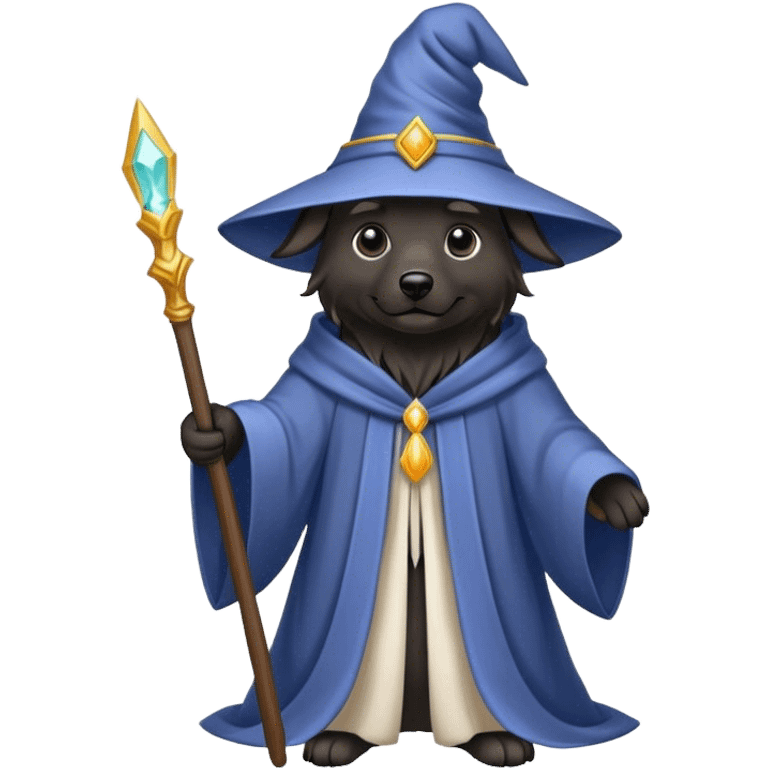 black dog Wizard emoji