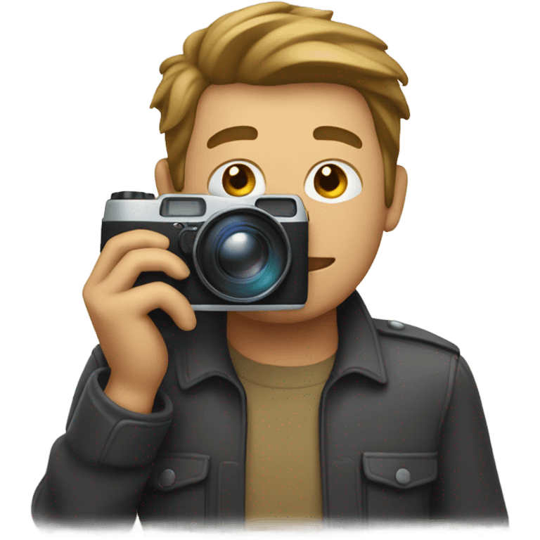 Guy holding camera up to face taking a picture  emoji