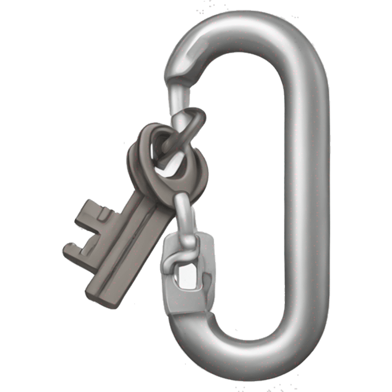 Carabiner with key attached emoji