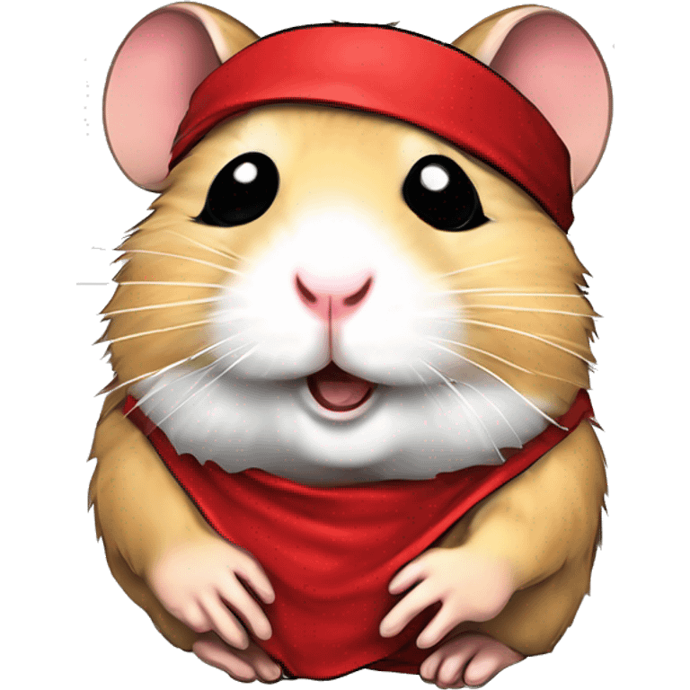 freehand drawn hamster vector comics 80s style with red blindfold emoji