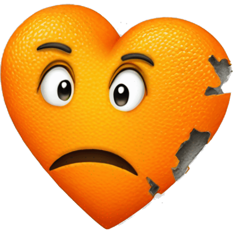  broken orange colored heart  emoji