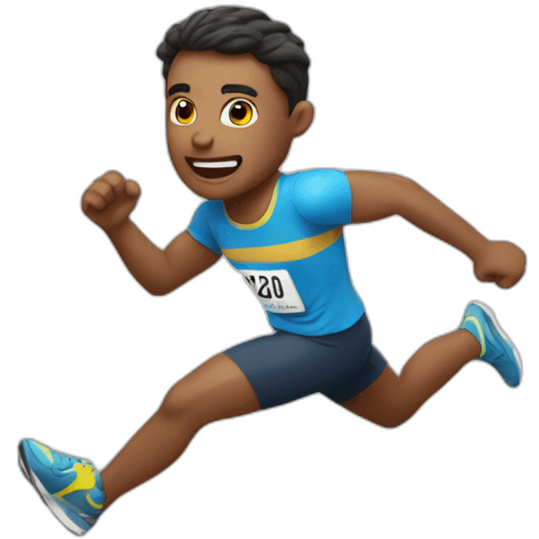 Un atleta corriendo hacia un trofeo emoji