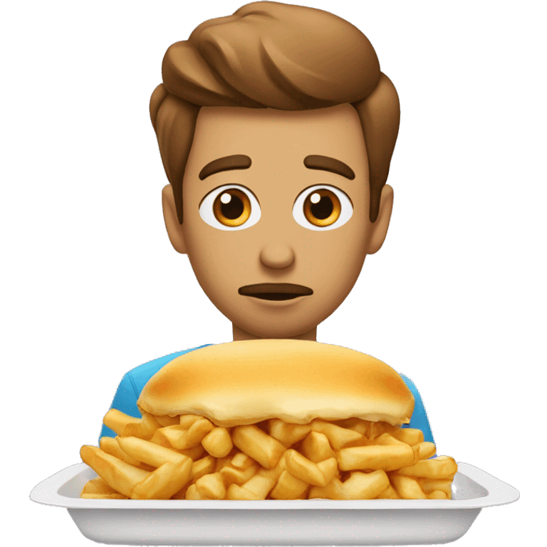 Pouting qui mange une poutine emoji