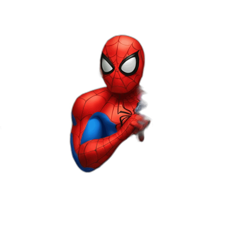 Spiderman eats lightsaber emoji