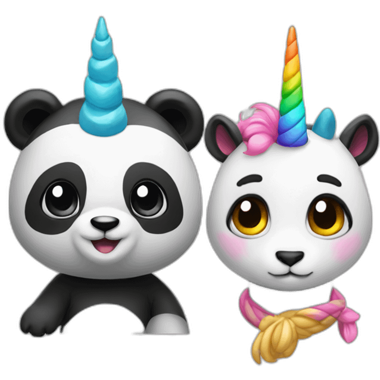 panda and unicorn partners emoji