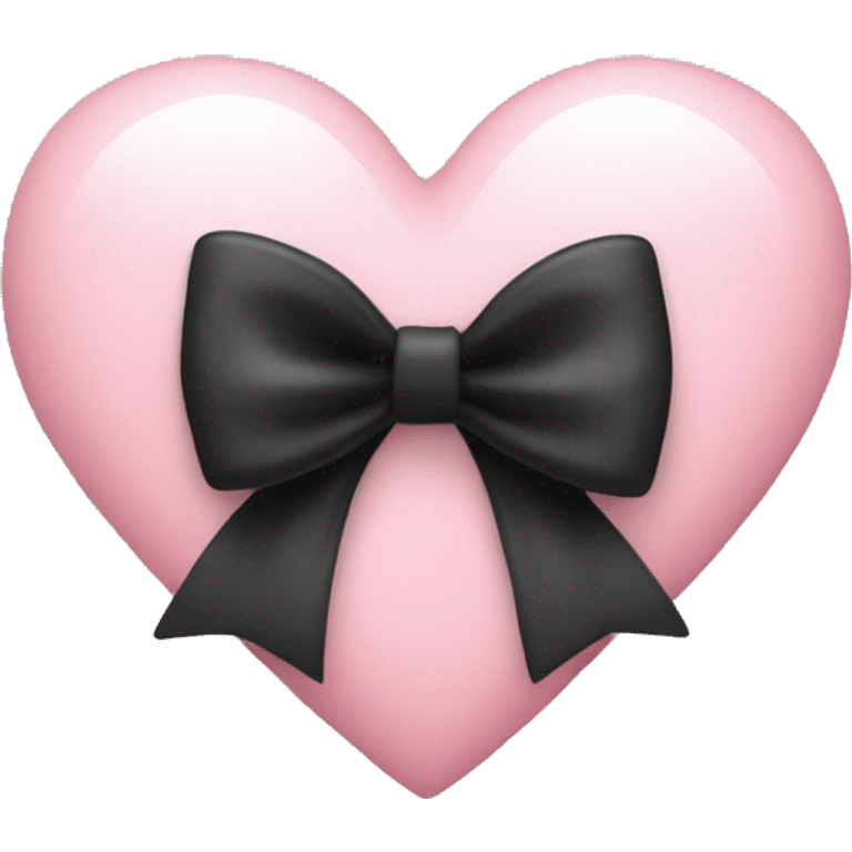 light pink heart with a black bow  emoji