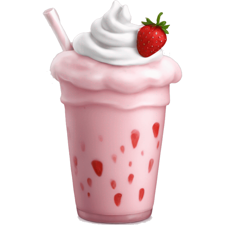 strawberry milkshake whit whip cream emoji