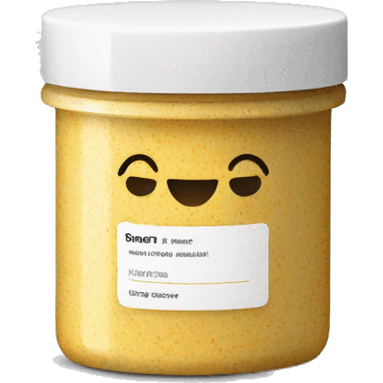 body scrub pot with label emoji