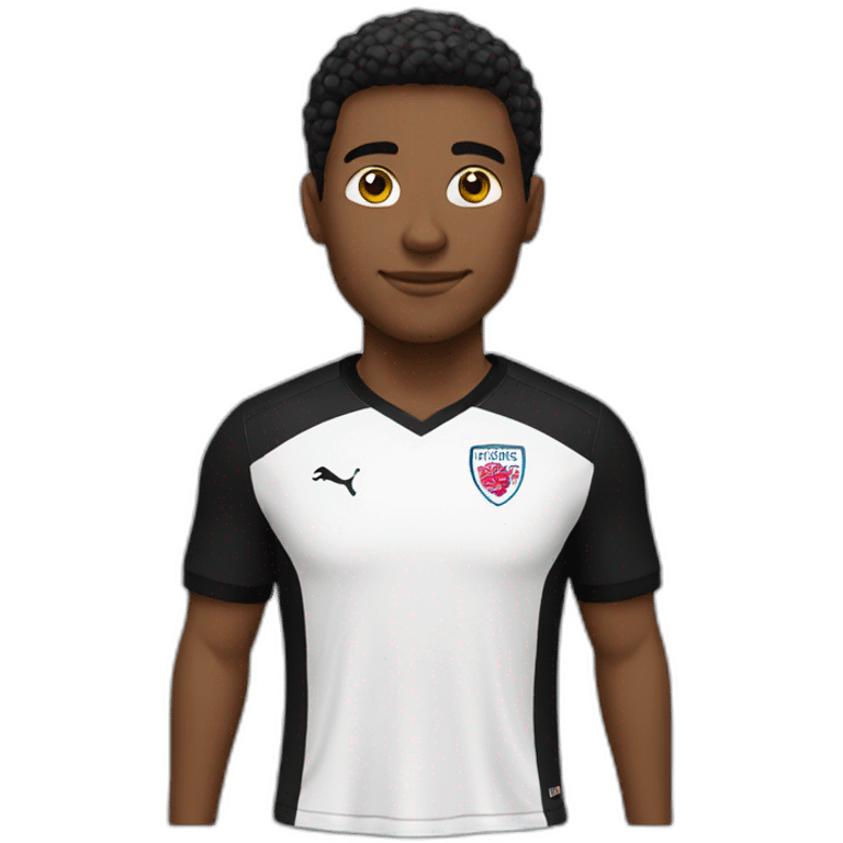 English soccer player black shirt emoji