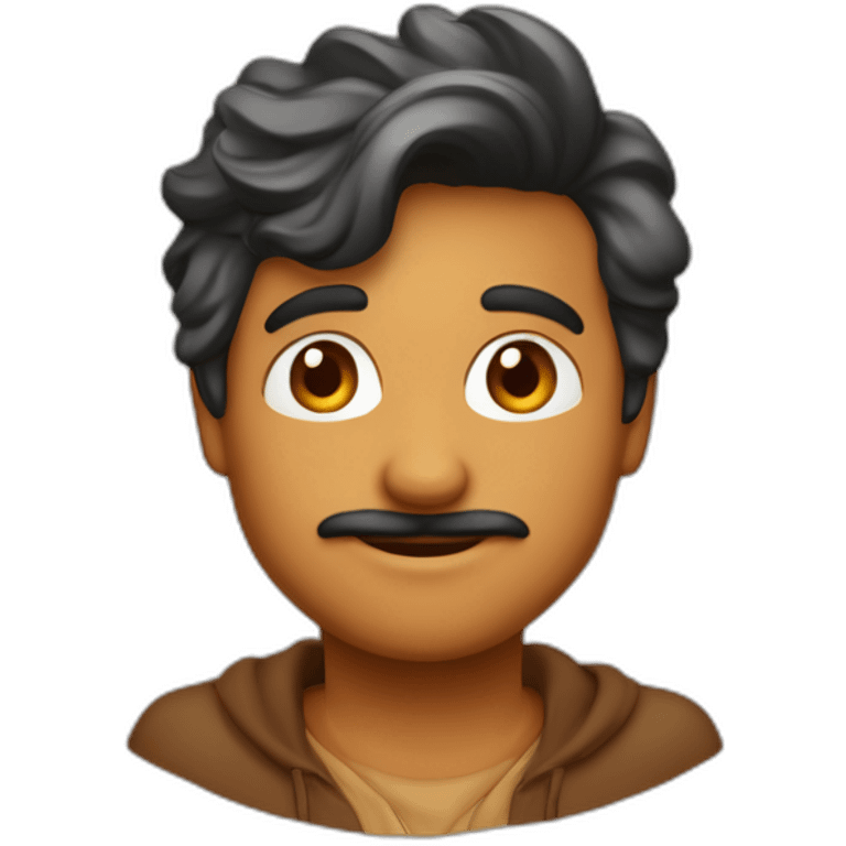 un beau gosse au couleur caramel avec des cheveux crépus noir emoji