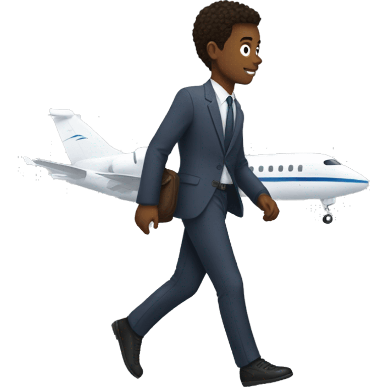 young white man striding a passenger jet like a horse emoji