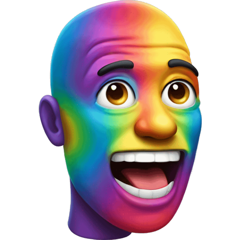 rainbow man with tongue out emoji