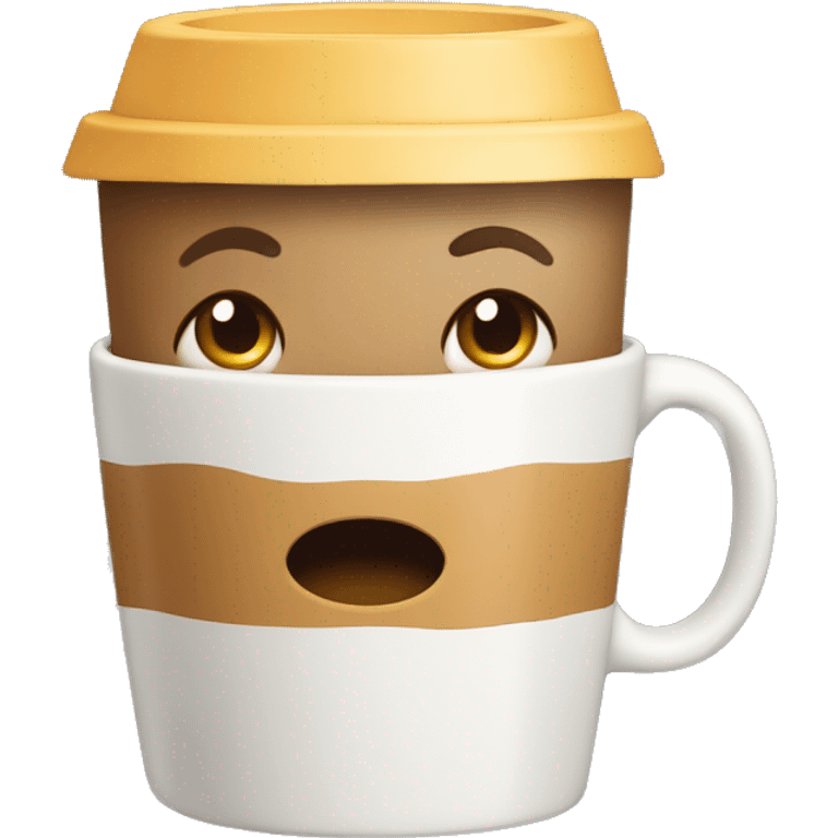 Kaffeebecher mit Deckel verschüttet emoji