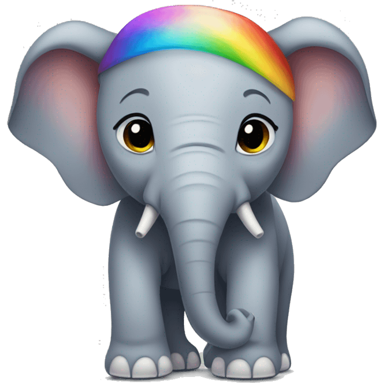 elephant with rainbow ears emoji