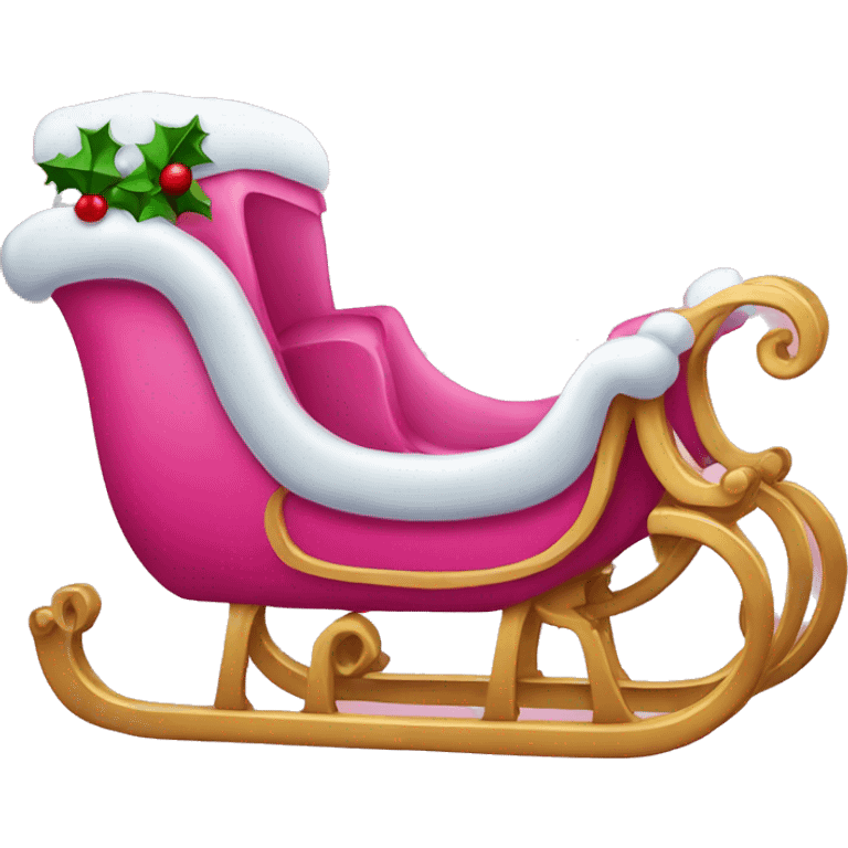 Pink Santa’s sleigh emoji