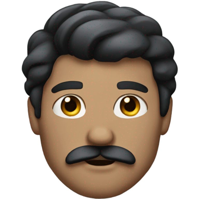 Strong man with dark hair and a mustache emoji