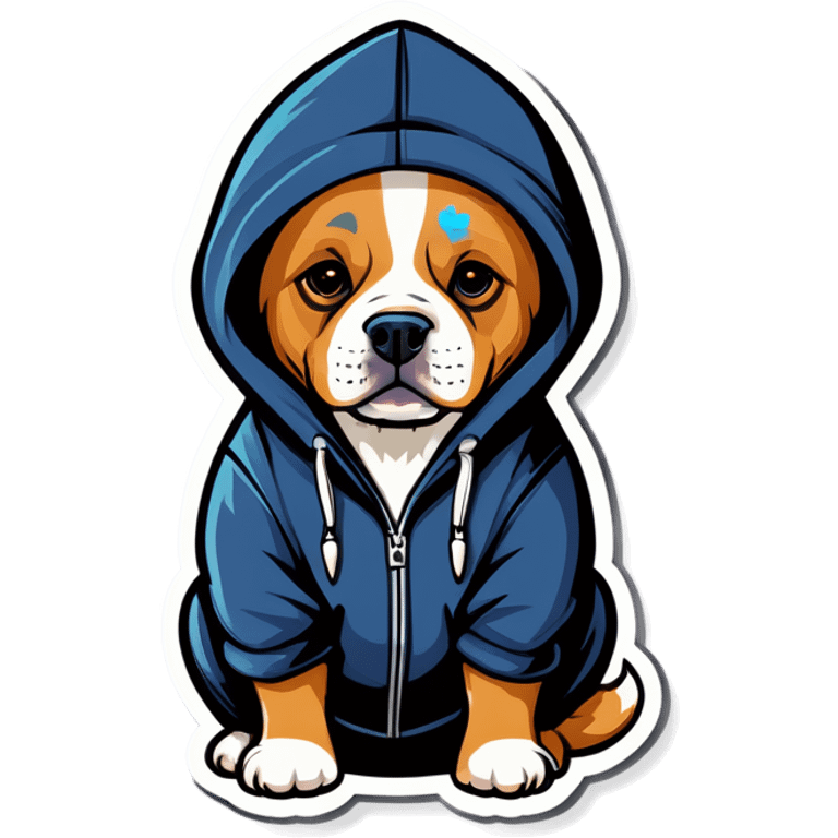 Dog wearing hoodie emoji