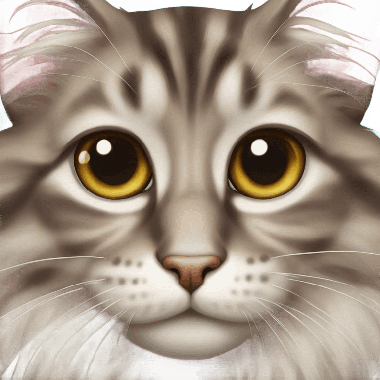 cute large eyes Mainecoon emoji