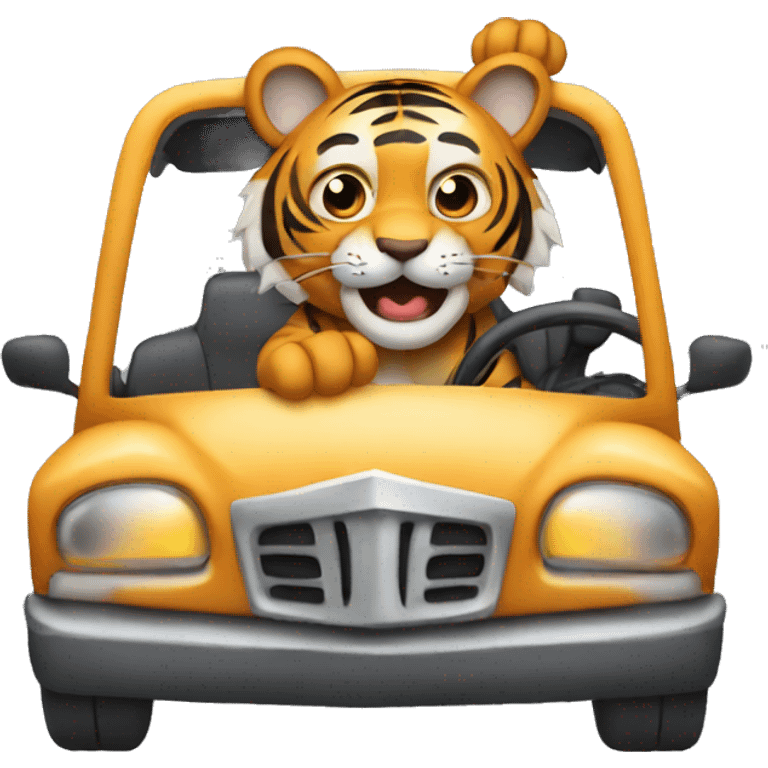 tiger driving car emoji