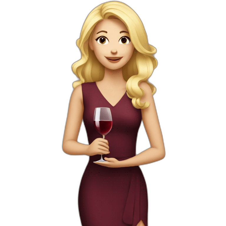 blonde girl with wine in her hand emoji