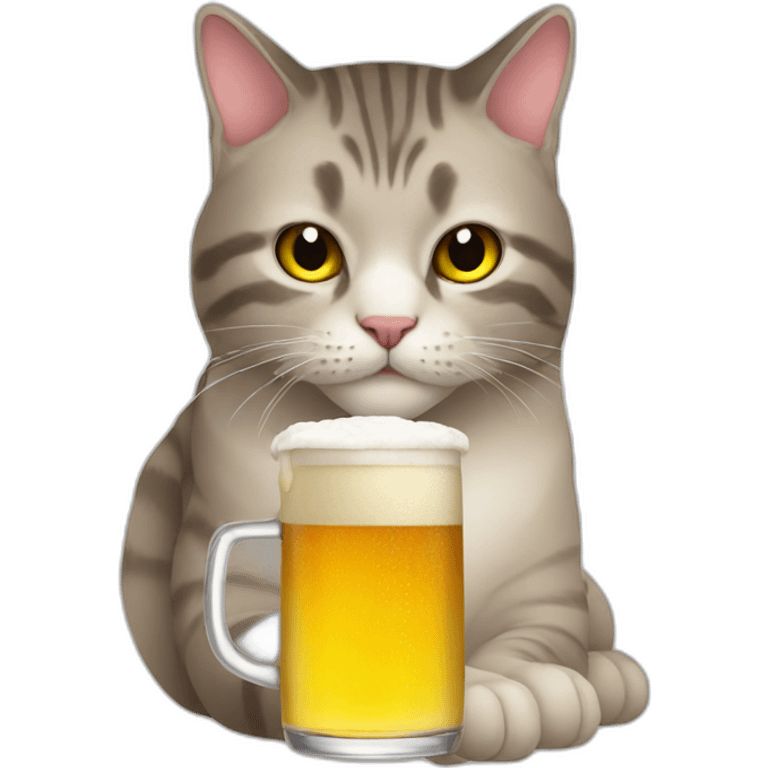 Cat drink a beer emoji