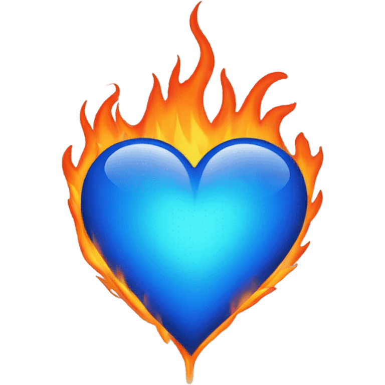 Blue heart on fire emoji