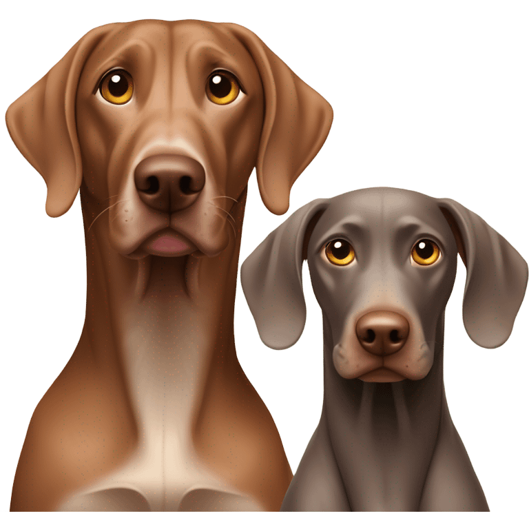 Weimaraner and viszla dogs  emoji