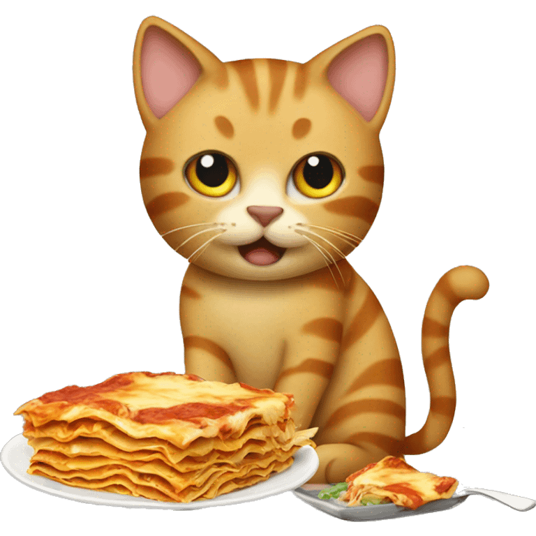 cat eating lasagna emoji