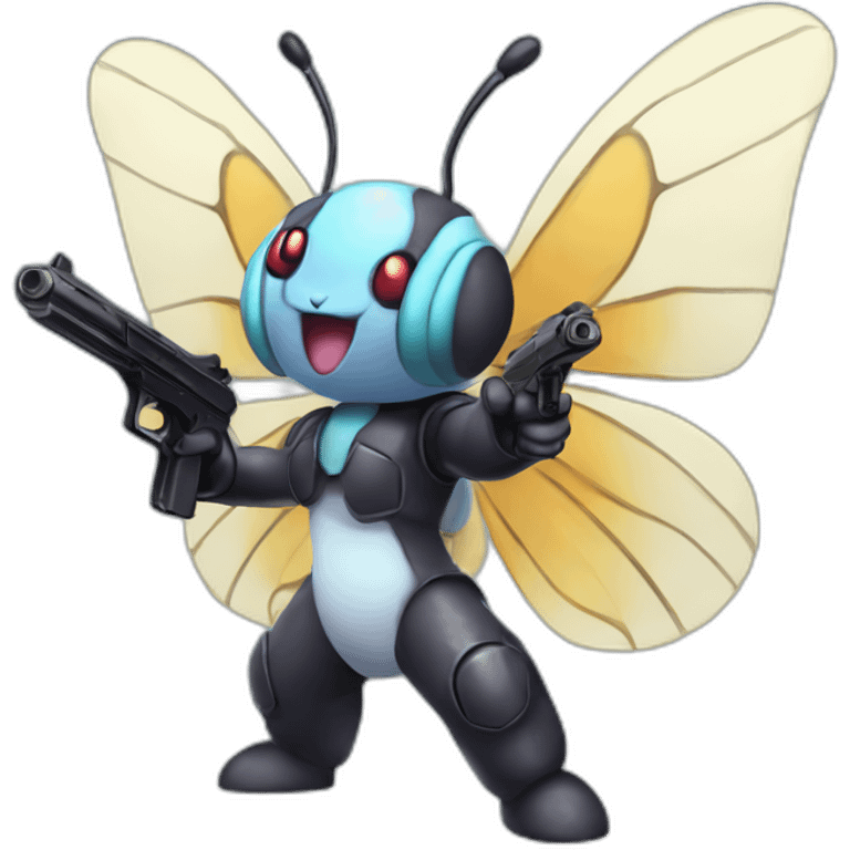 butterfree pokemon with gun emoji