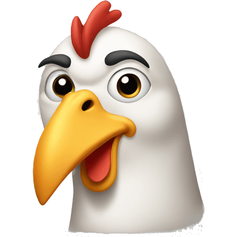 asian chicken with long mustash emoji