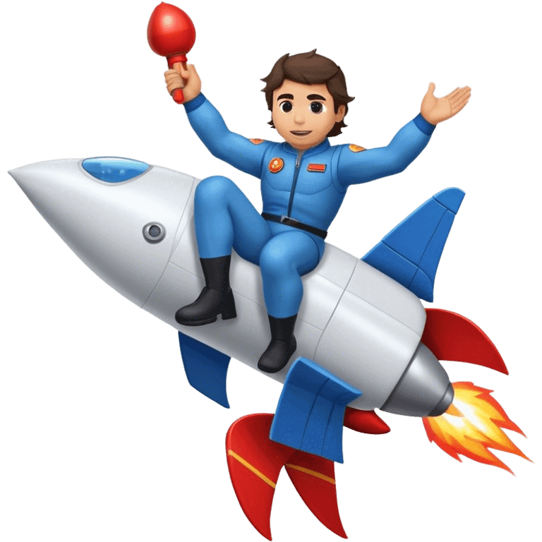 nadal riding a rocket ship boom! emoji