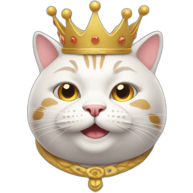 Happy fat king cat emoji