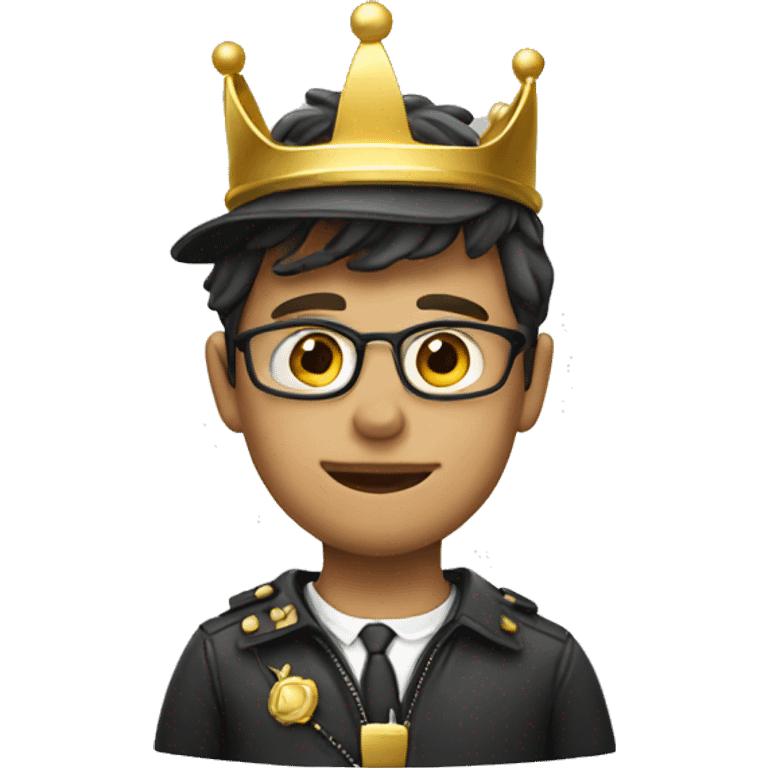 investigator wearing gold crown emoji