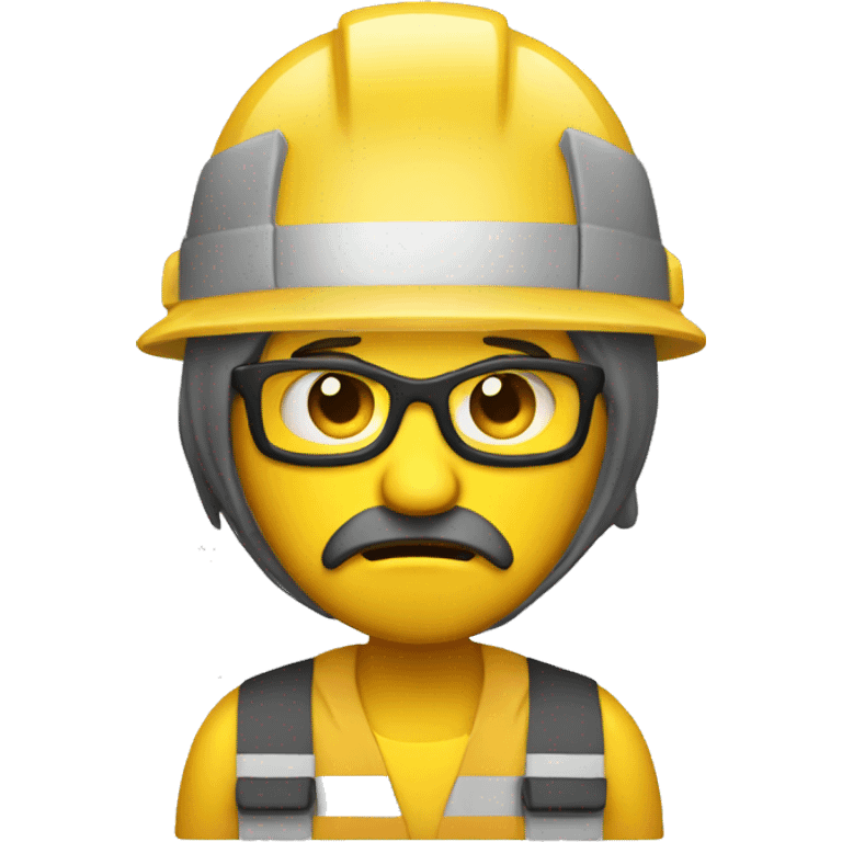 Yellow engineer with an angry face and hand on his face emoji