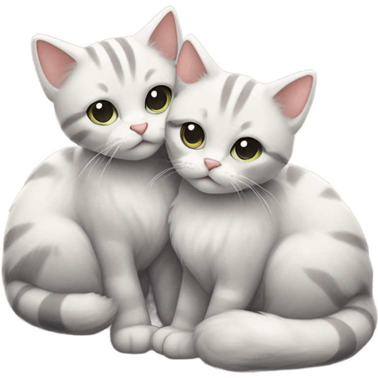 Two cats cuddling cute  emoji