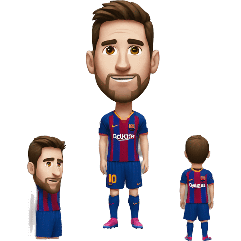 Messi in a Barcelona jersey emoji