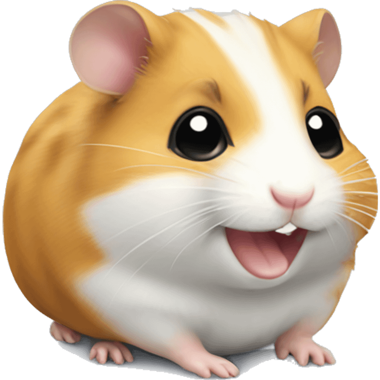 Hamster with a smiley face emoji