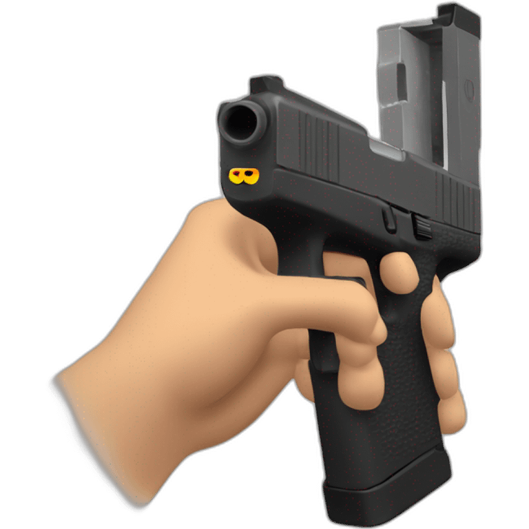 Emoji whit a Glock 17 on the hand emoji