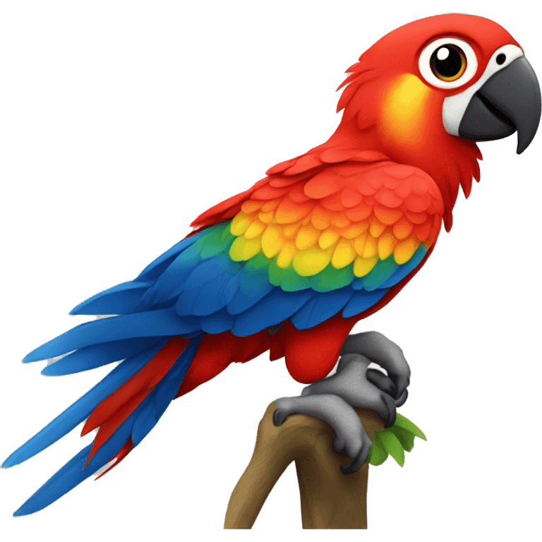 baby scarlet macaw full body big eyes emoji