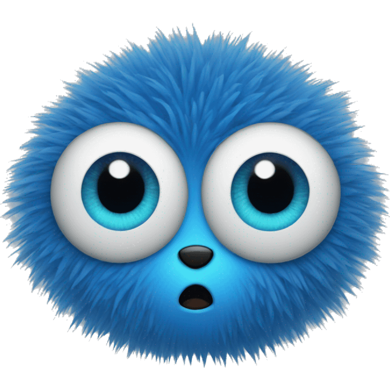 blue fuzzy character with spiral eyes emoji