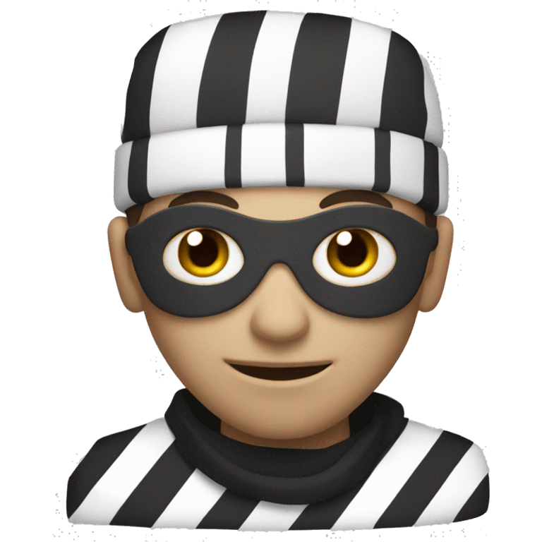 Robber in black and white stripe emoji