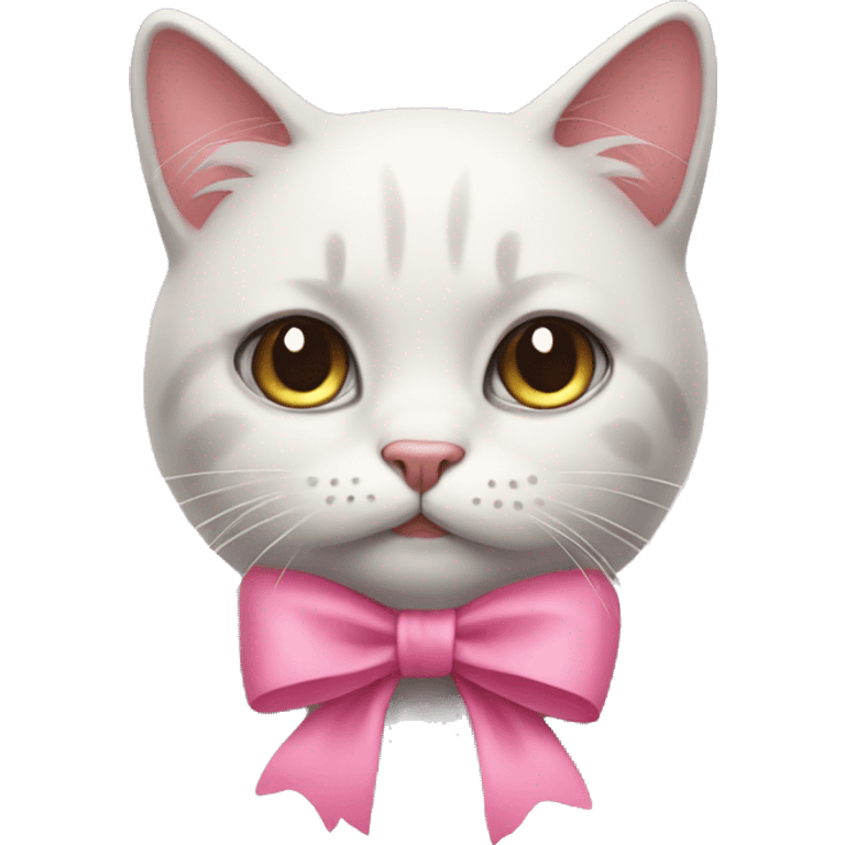 emotional cat with pink bow emoji