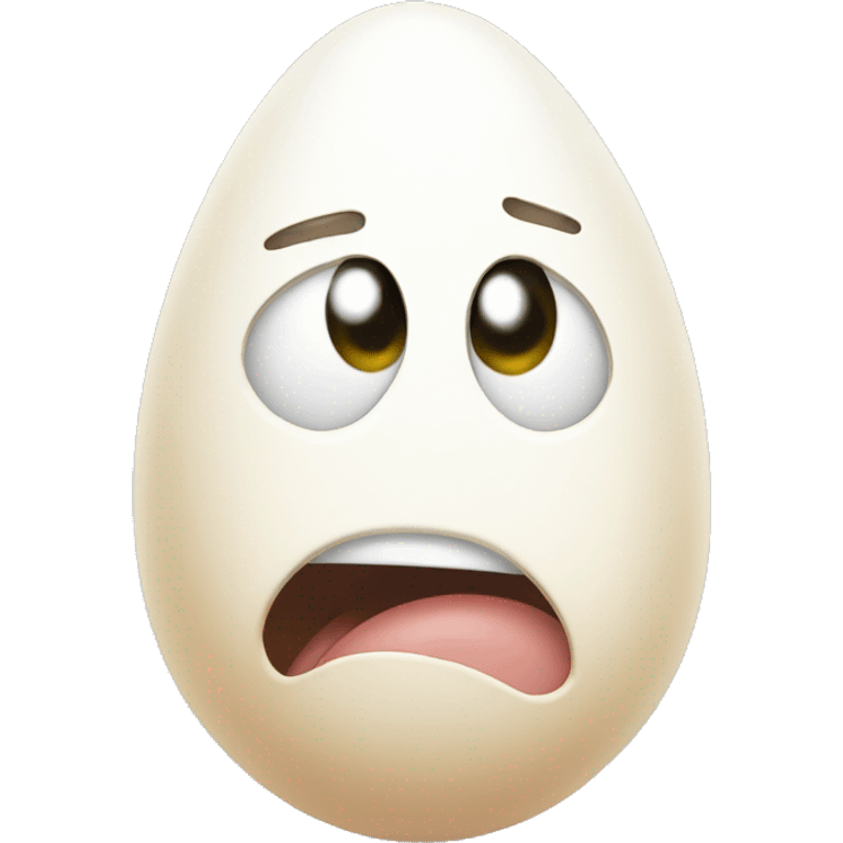 A crying egg emoji