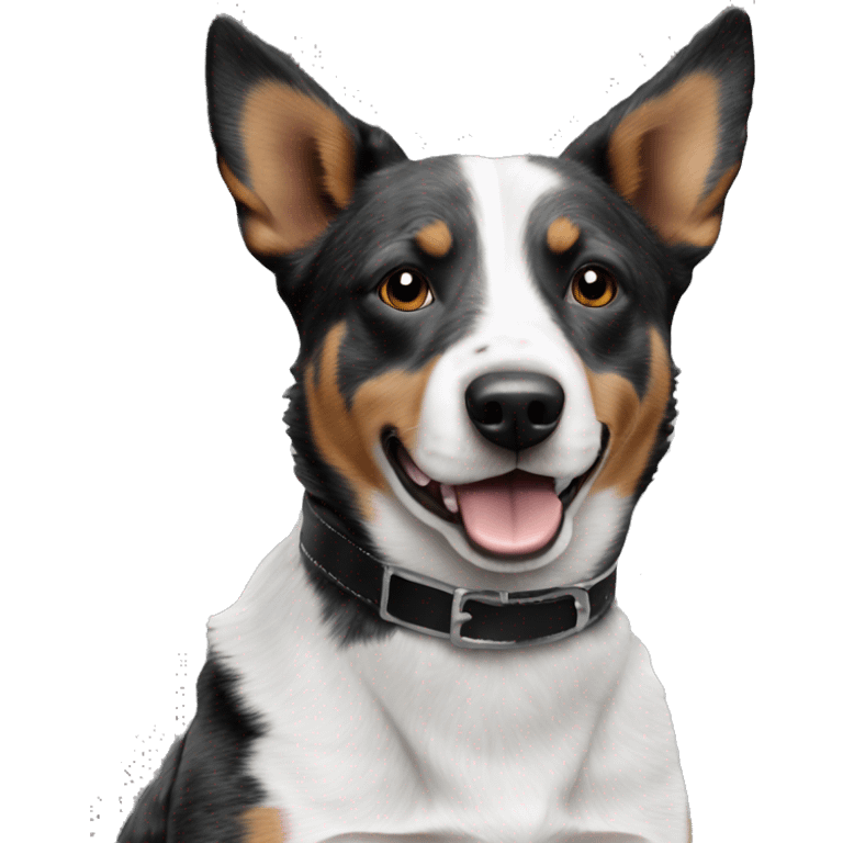 Cattle dog black and white emoji