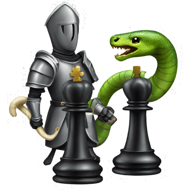 Chess knight with snake emoji